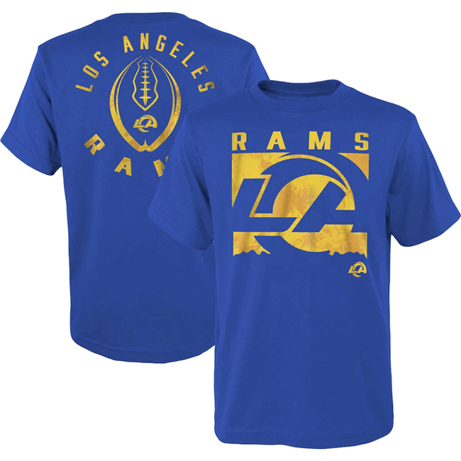 Men's Los Angeles Rams Blue Preschool Liquid Camo Logo T-Shirt Men's Los Angeles Rams Blue Preschool Liquid Camo Logo T-Shirt